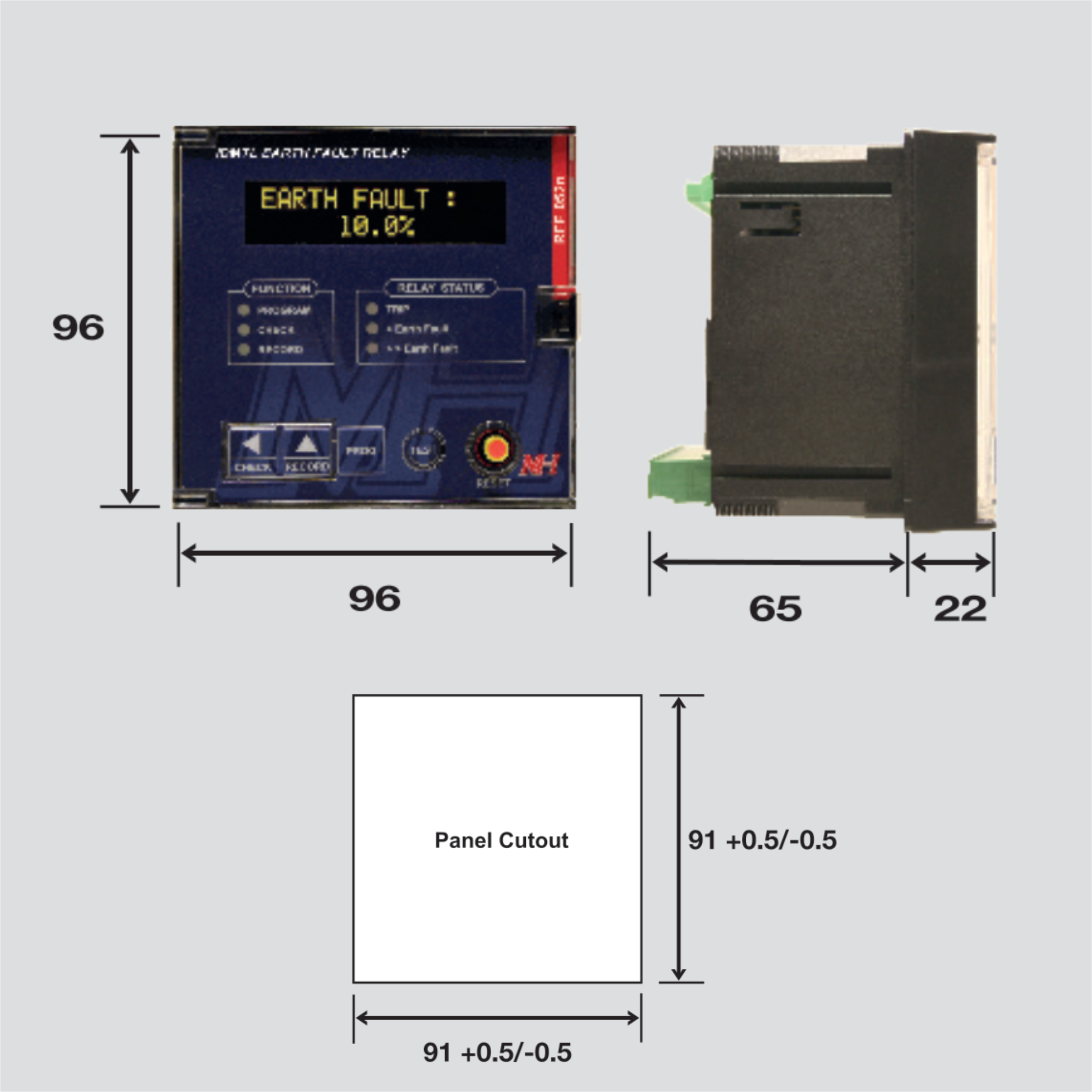 Earth Fault Relay (IDMTL), REF 052n MTB,MH Original Munhean