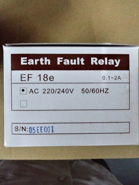 Earth Fault Relay (DTL), EF 18 e, MH Original Munhean