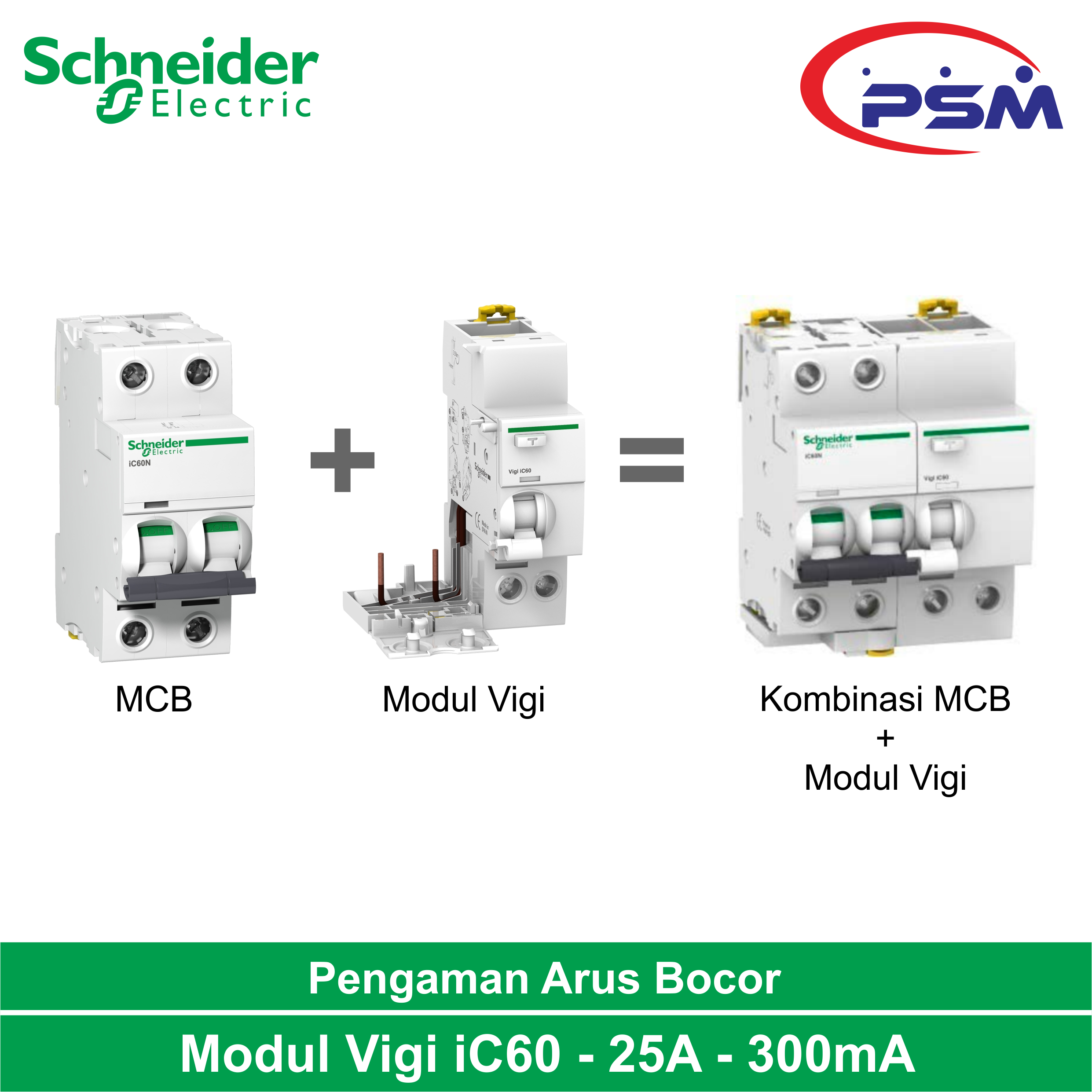 Modul Vigi iC60 - Earth Leakage add-on block - 25A / 300mA
