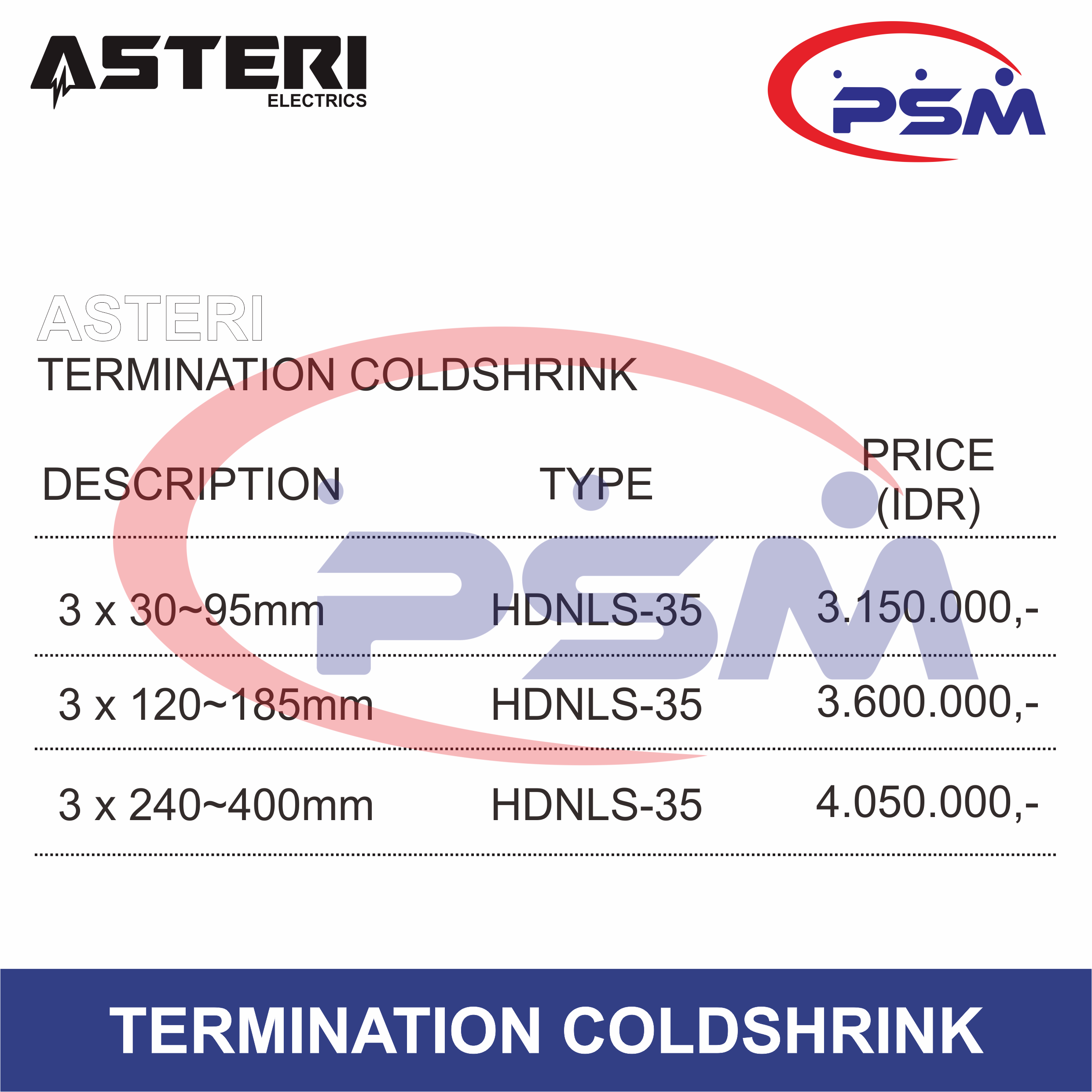 Termination Coldshrink KIT 1 & 3 / Asteri Original