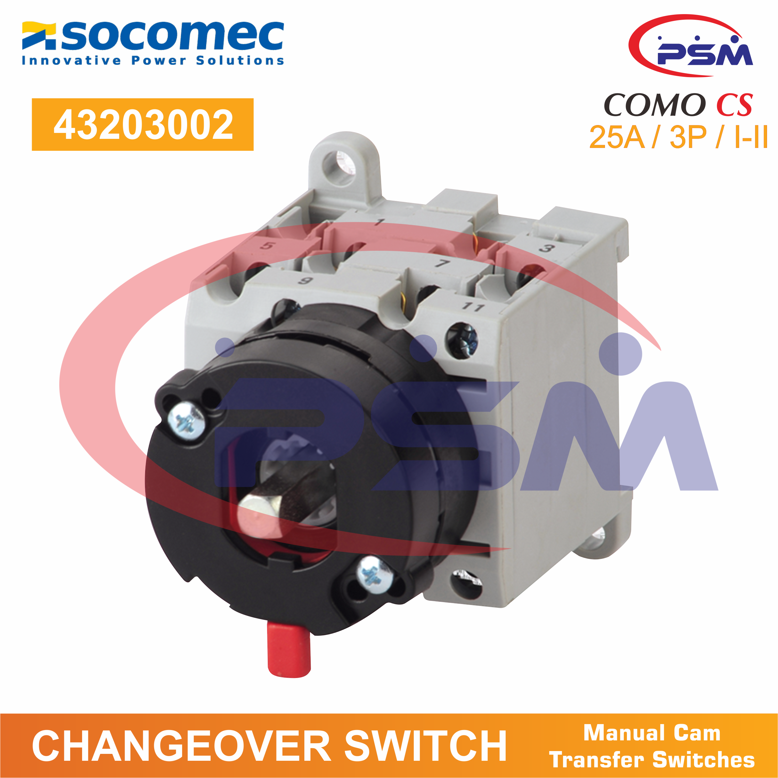 Socomec Changeover Switch / Transfer Switch / COMO CS 25A / 3P / I-II / 43203002