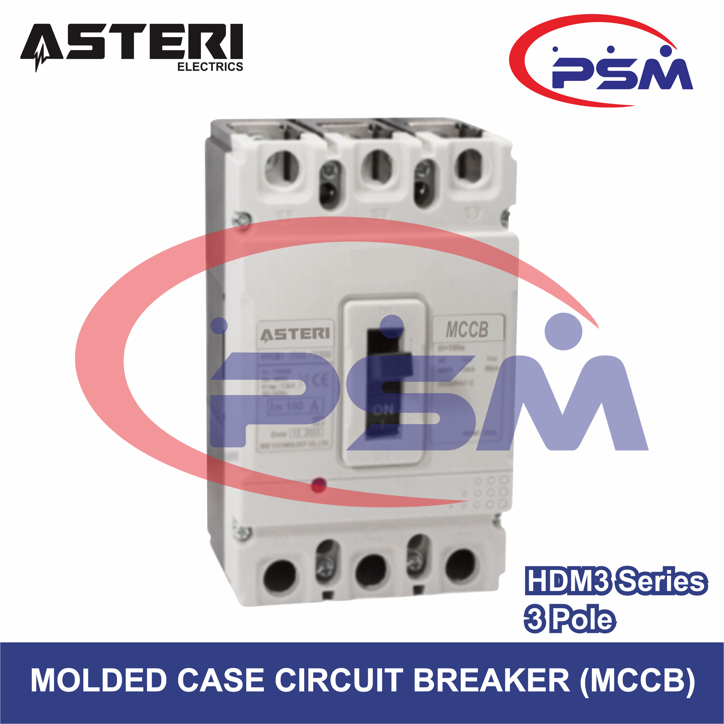 Molded Case Circuit Breaker (MCCB) HDM3 Series / 3 Pole / Asteri Original
