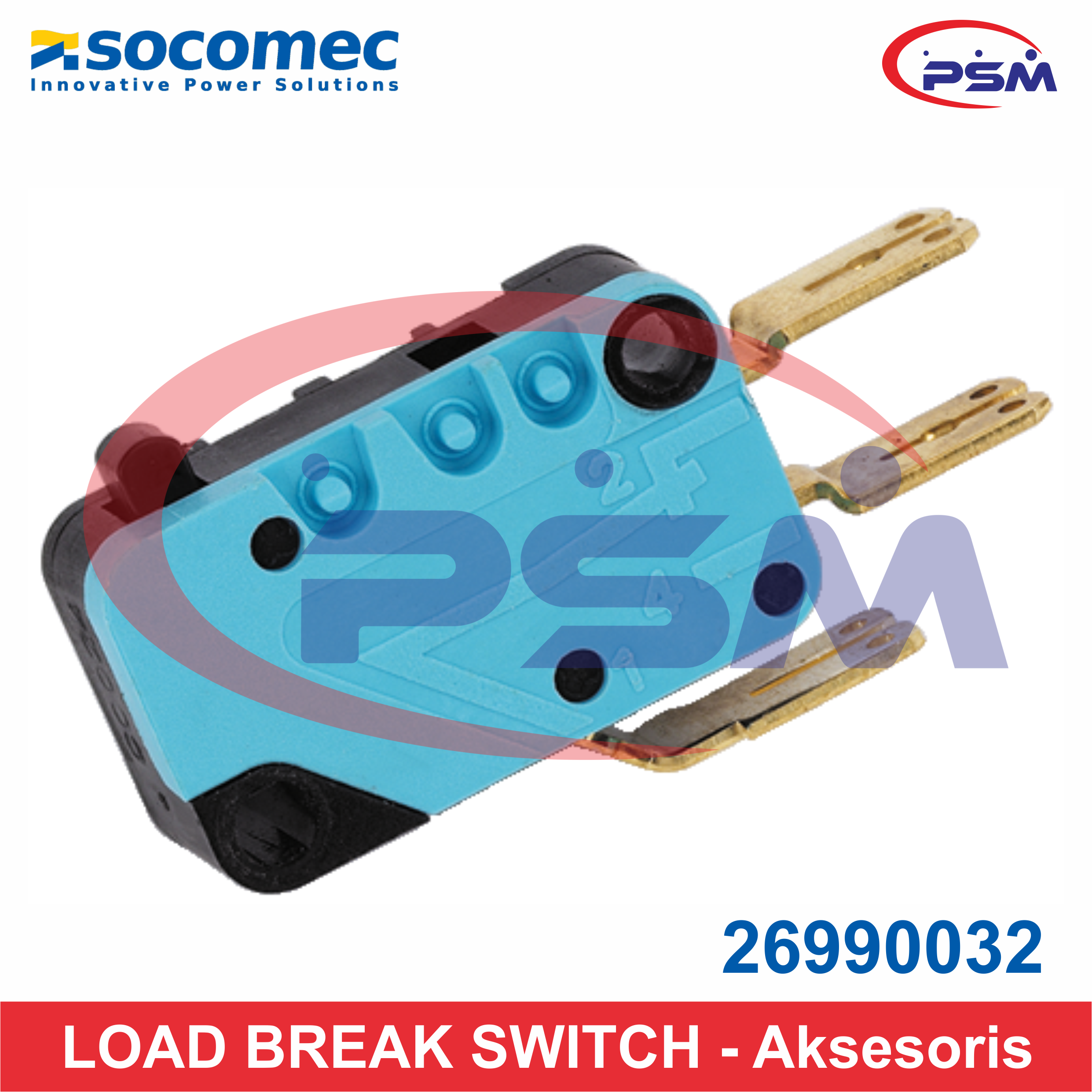 Socomec Pre-break Auxiliary Contact / Position 2 / 1 NO / 1 NC - 26990032