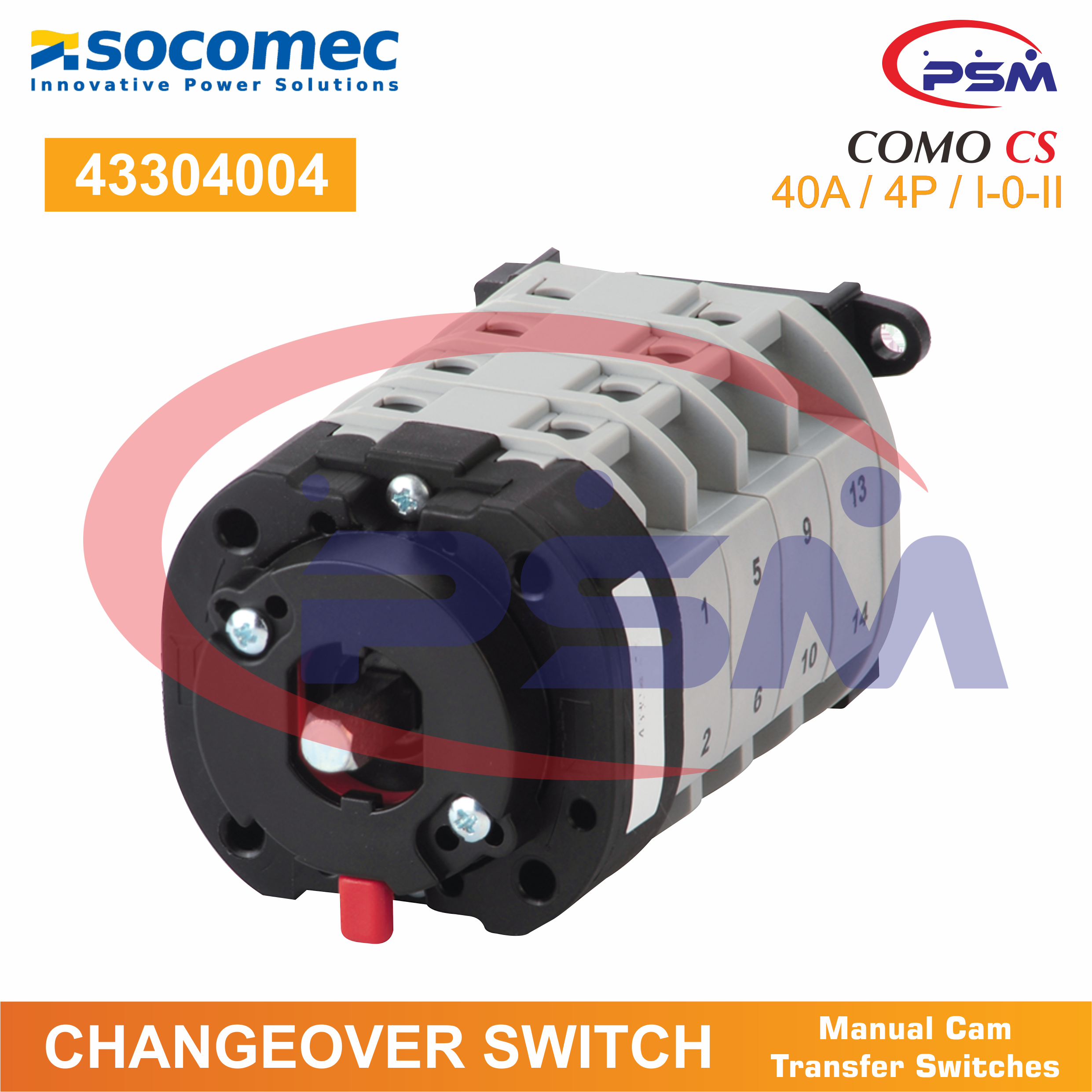 Socomec Changeover Switch / Transfer Switch / COMO CS 40A / 4P / I-0-II / 43304004