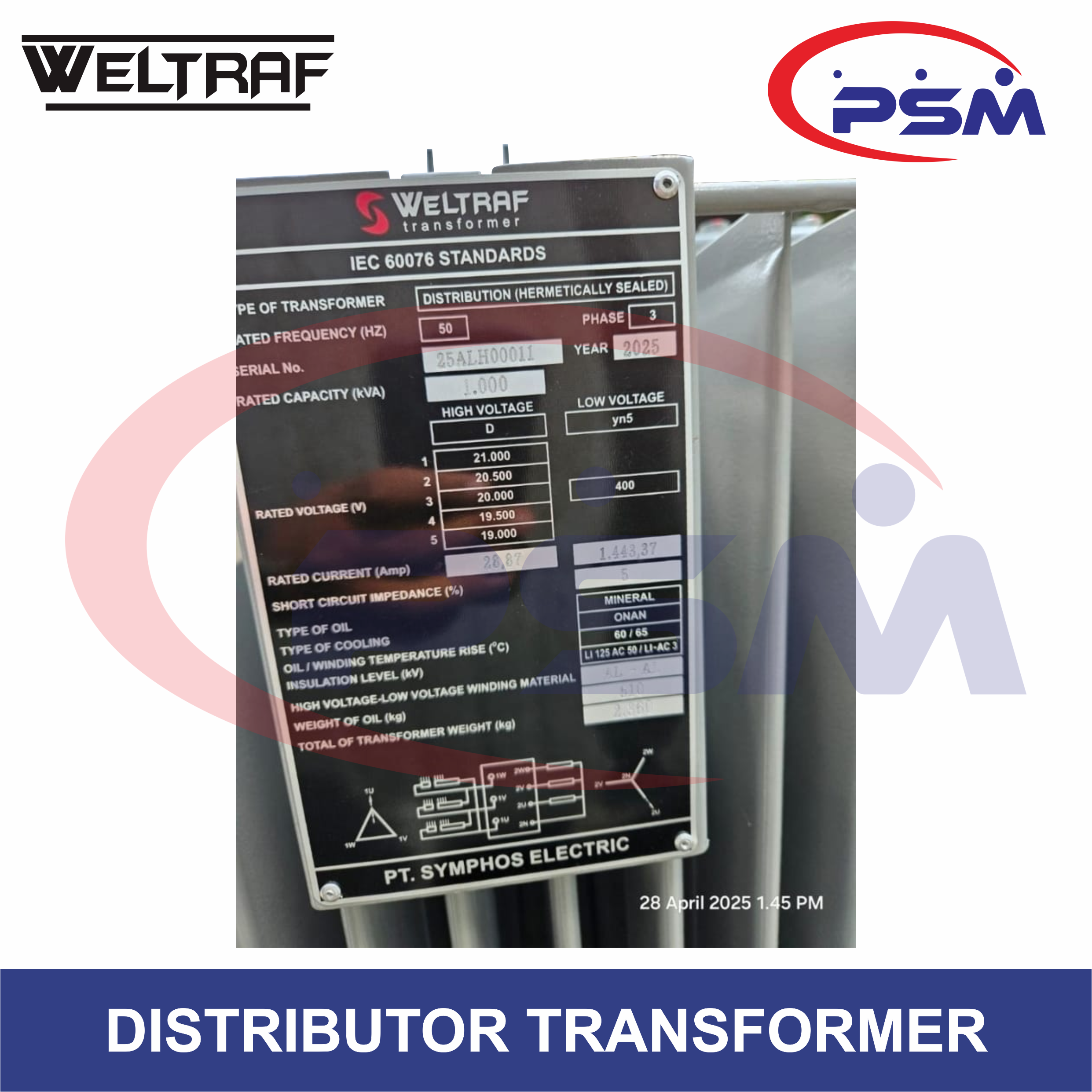 Distributor Transformer / Trafo / Merk Weltraf