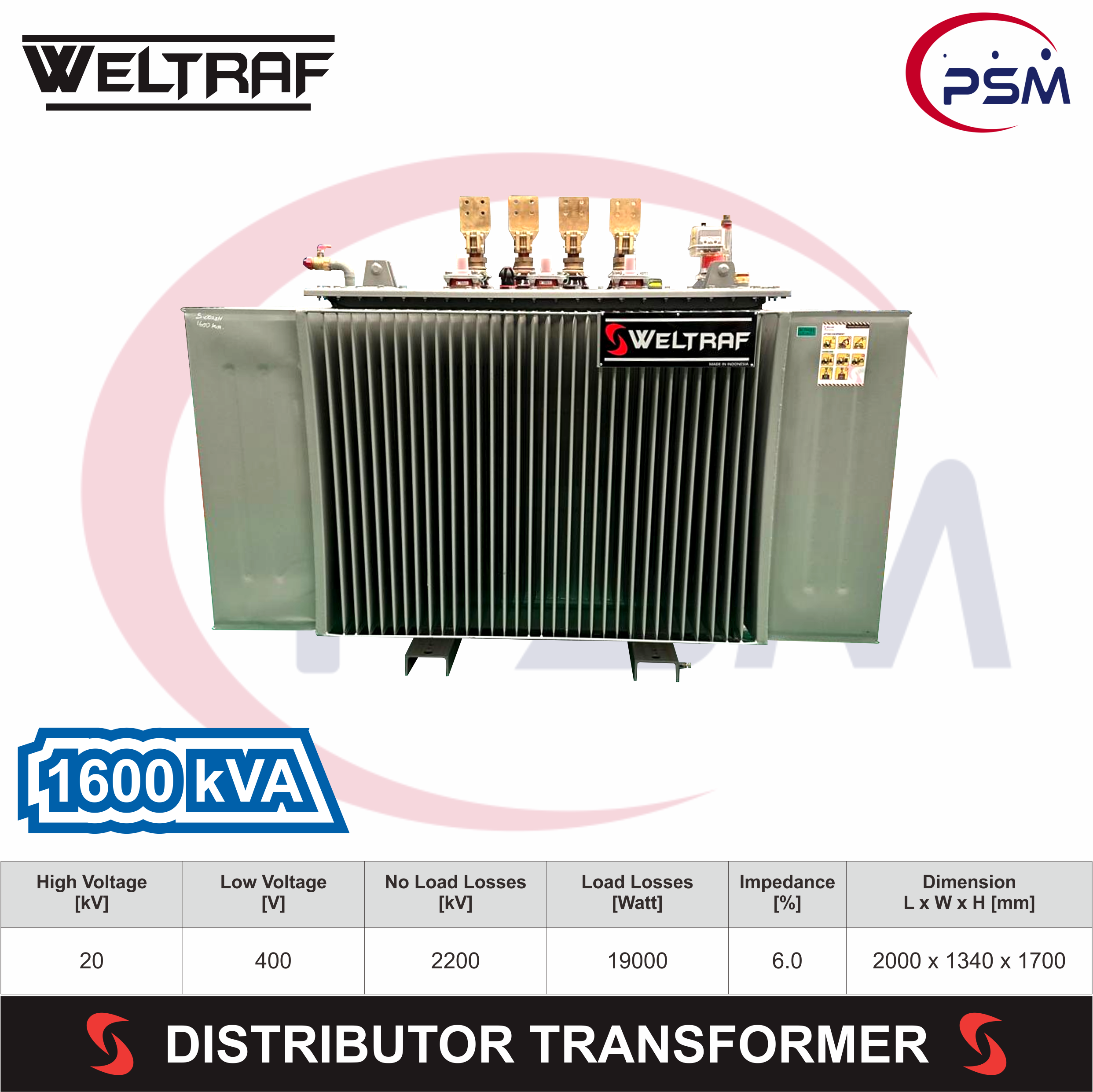 Weltraf Distributor Transformer / Trafo / 1600 kVA
