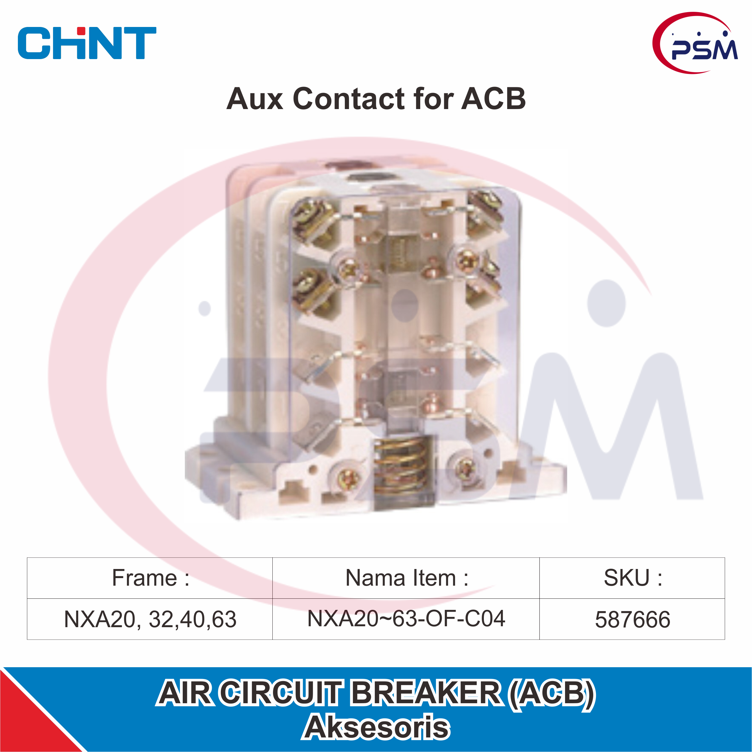 CHINT Aux Contact 587666 for ACB NXA20~63