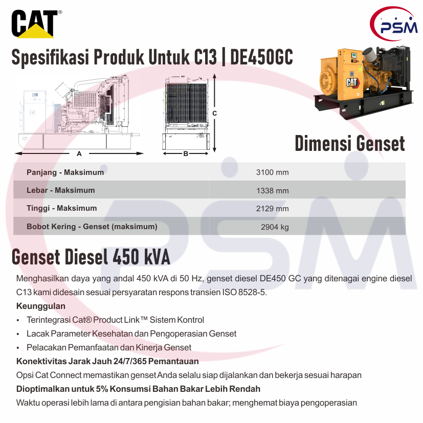 Caterpillar Generator Sets Diesel DE450GC C13 450kVA 50Hz
