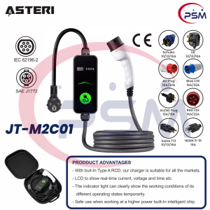 ASTERI JT-M2C01 AC Fixed Current 6A/16A/32A PORTABLE EV CHARGERS
