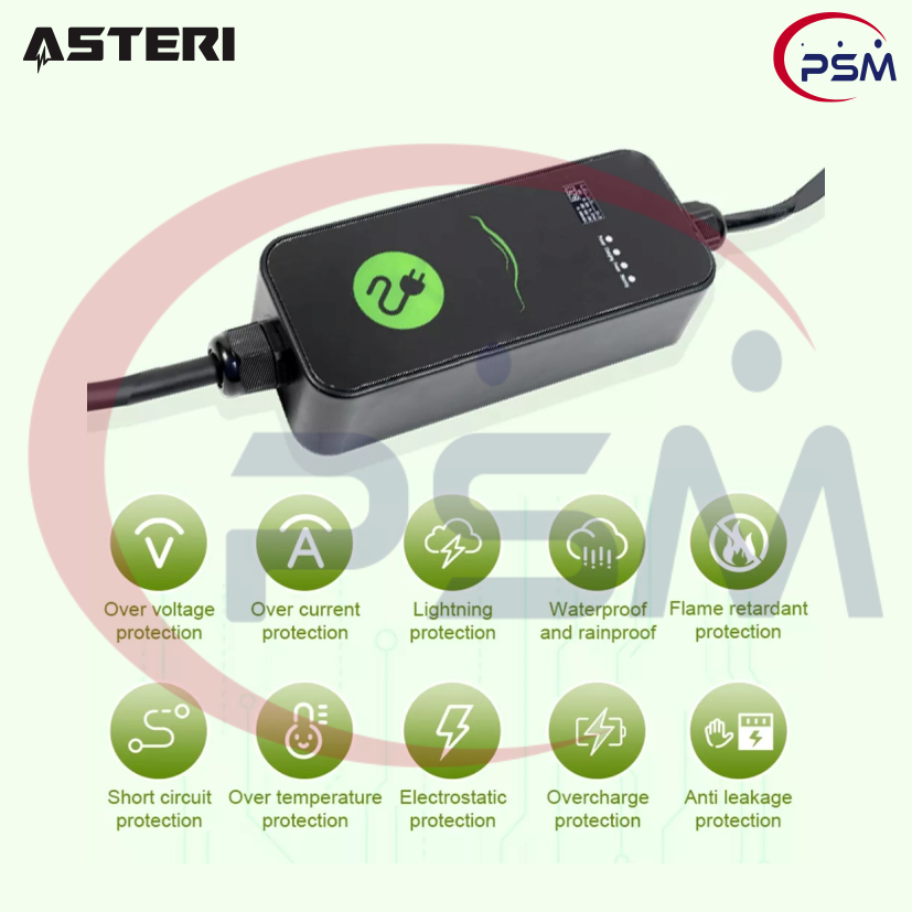 ASTERI JT-M2C01 AC Fixed Current 6A/16A/32A PORTABLE EV CHARGERS