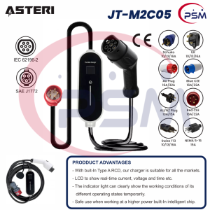 ASTERI JT-M2C05 THREE PHASE 11KW/22KW PORTABLE EV CHARGERS
